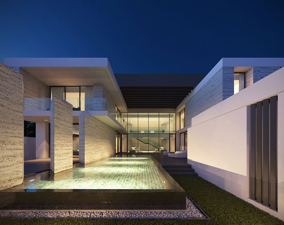 3d exterior rendering jumeirah villa